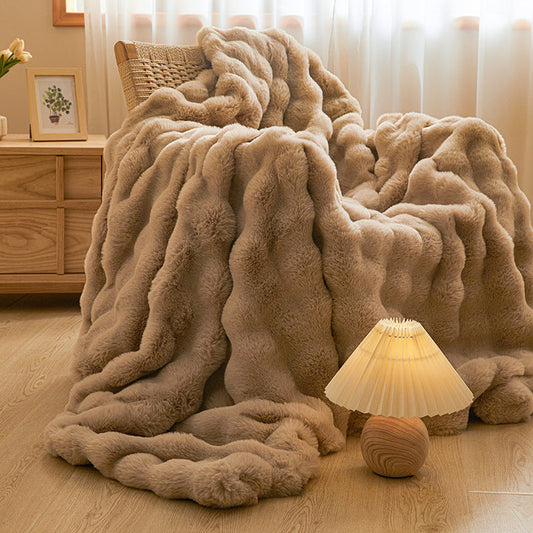 Double-sided Blanket Coral Fleece Nap Office Sofas Cover Blanket Thick Fleece Winter  Dream Tech Sleep
