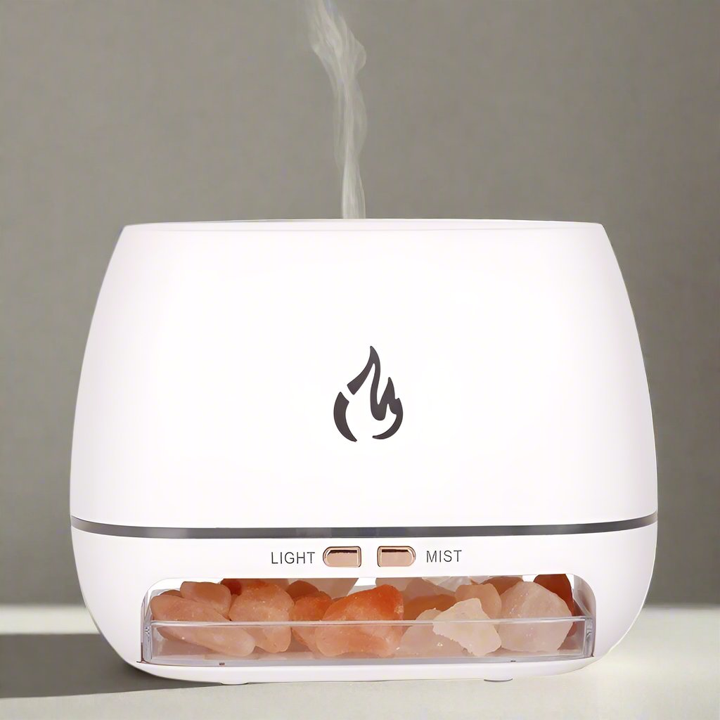 Salt Stone Flame Aroma Diffuser - Heavy Fog Air Humidifier  Dream Tech Sleep