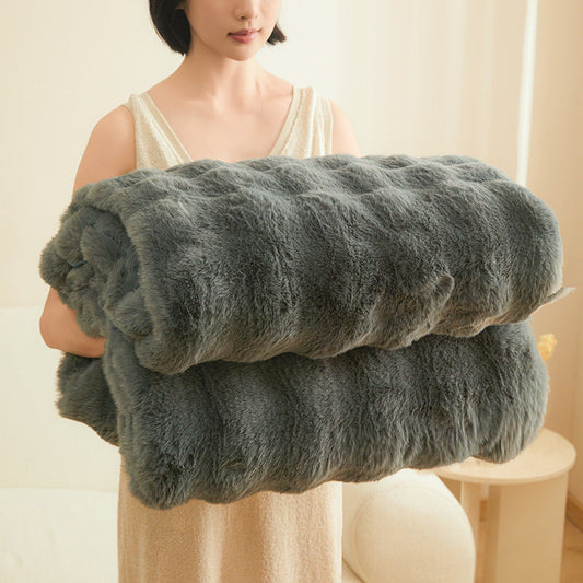 Double-sided Blanket Coral Fleece Nap Office Sofas Cover Blanket Thick Fleece Winter  Dream Tech Sleep