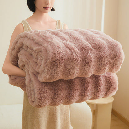 Double-sided Blanket Coral Fleece Nap Office Sofas Cover Blanket Thick Fleece Winter  Dream Tech Sleep