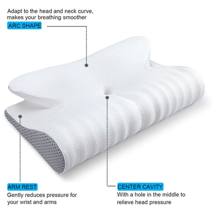 Contour Memory Foam Cervical Pillow | Ergonomic Orthopedic Design  Dream Tech Sleep