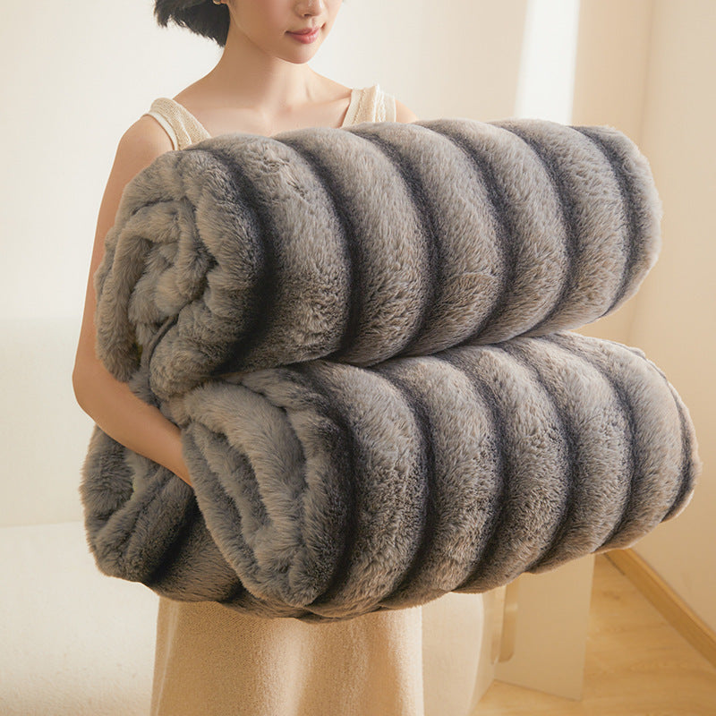 Double-sided Blanket Coral Fleece Nap Office Sofas Cover Blanket Thick Fleece Winter  Dream Tech Sleep