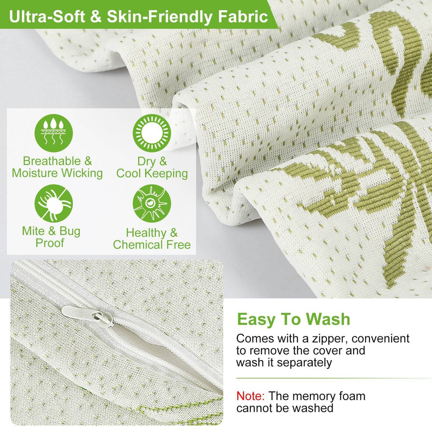 S-L Size Options -- 1Pc Bamboo Memory Foam Sleep Pillow Contoured Cervical Orthopedic Pillow Neck Support Breath Pillow  My Store