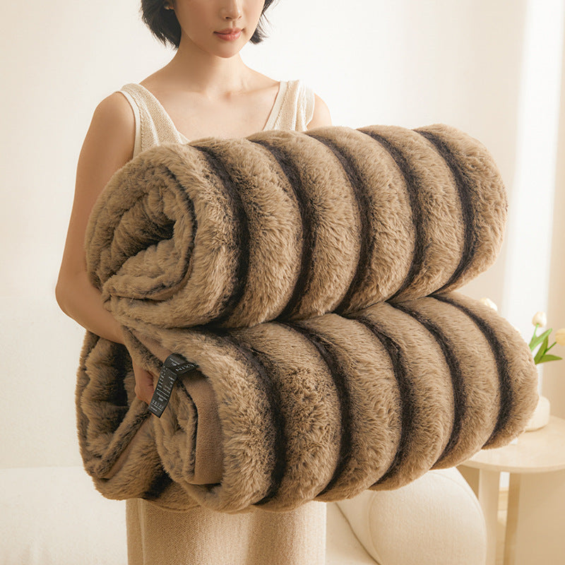 Double-sided Blanket Coral Fleece Nap Office Sofas Cover Blanket Thick Fleece Winter  Dream Tech Sleep