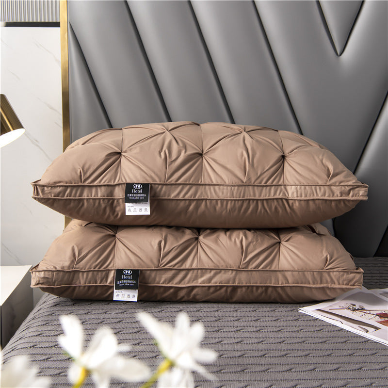 White Goose Down Pillow - Cotton Cover for Dormitory & Home  Dream Tech Sleep