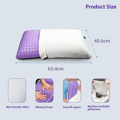 Lavender Memory Foam Breathable Ventilation Pillow for Sleep Comfort  Dream Tech Sleep