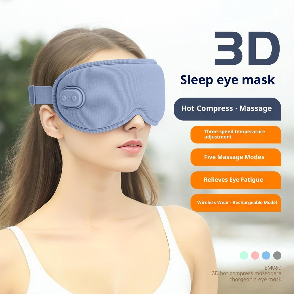 3d Eye Mask Massage Hot Compress Dual-use Steam Eye Shield Thickened Eye Socket Sleep Shading Relieve Fatigue  My Store