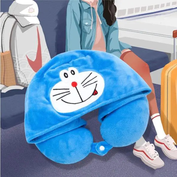 Cute Cartoon Animal Cotton Plush U Shape Neck Travel Hoodie  Dream Tech Sleep