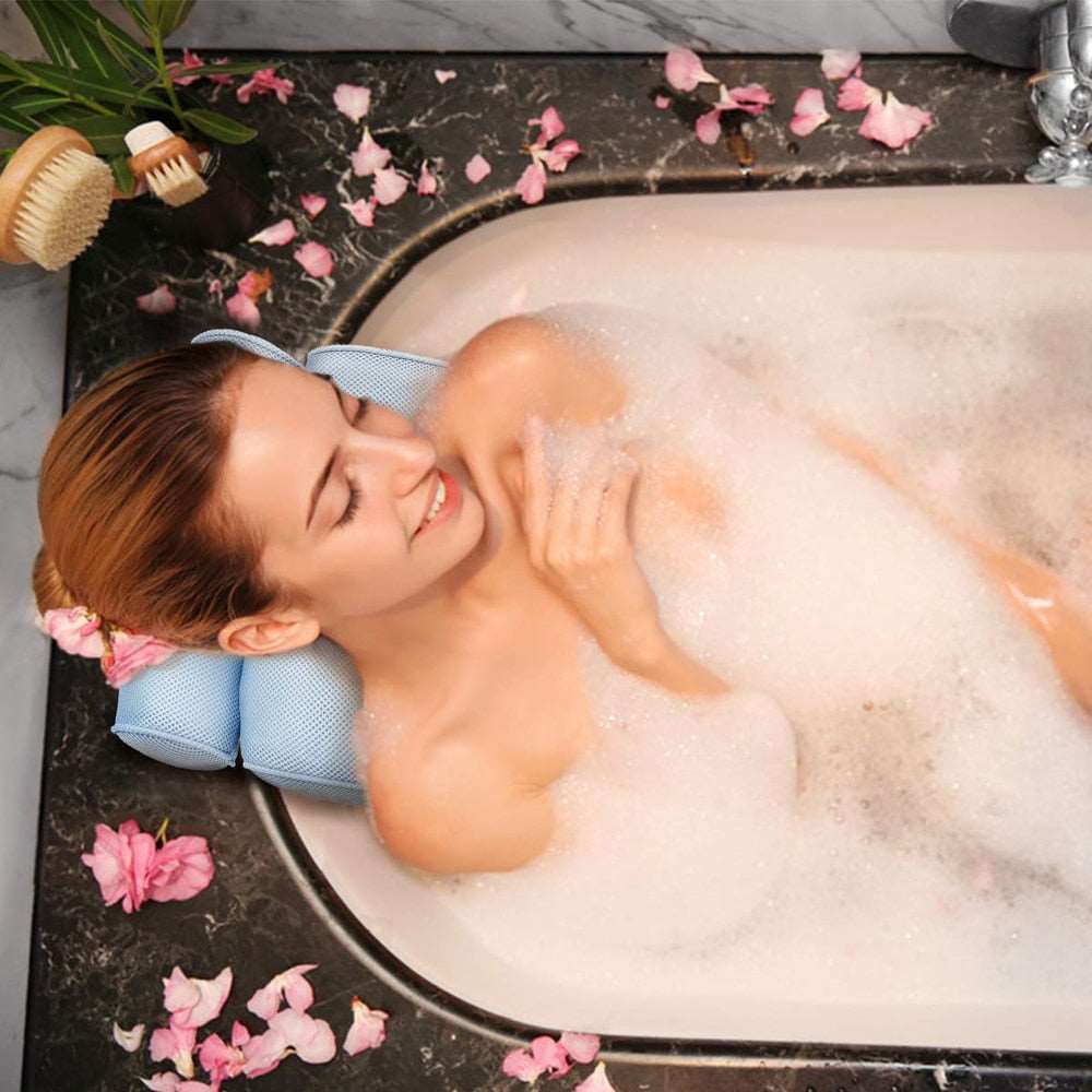 3D Mesh Bath Pillow with 6 Suction Cups  Dream Tech Sleep