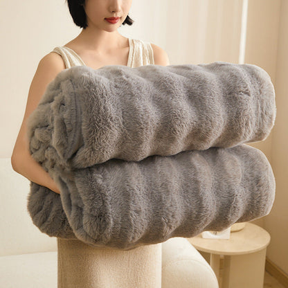 Double-sided Blanket Coral Fleece Nap Office Sofas Cover Blanket Thick Fleece Winter  Dream Tech Sleep