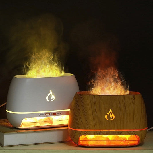 Salt Stone Flame Aroma Diffuser - Heavy Fog Air Humidifier  Dream Tech Sleep