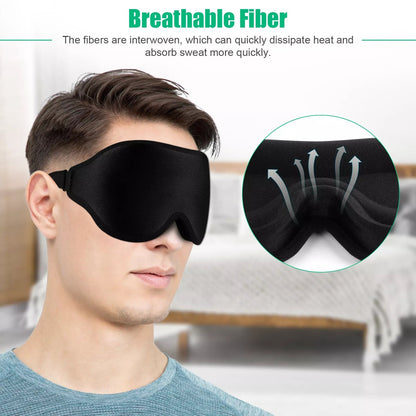 3D Travel Silk Eye Mask Sleeping Soft Padded Shade Cover Rest Relax Blindfold Men Women Night Sleeping Mask Cover Eye  Dream Tech Sleep