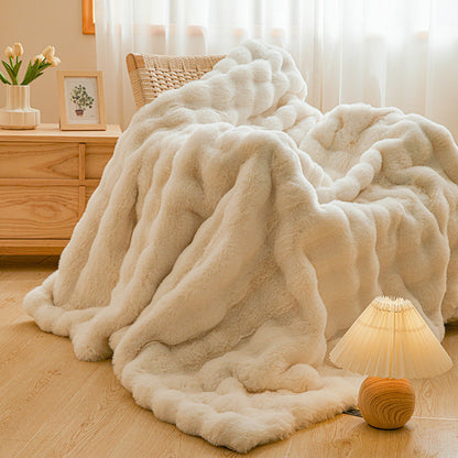 Double-sided Blanket Coral Fleece Nap Office Sofas Cover Blanket Thick Fleece Winter  Dream Tech Sleep