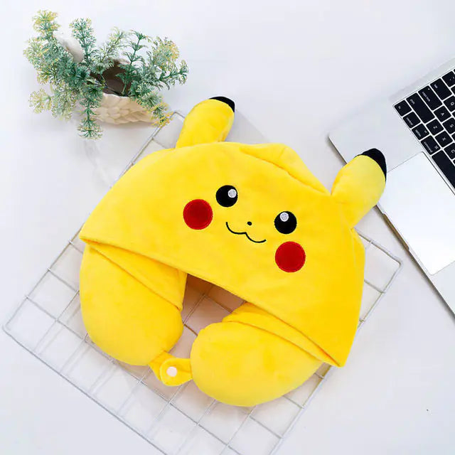 Cute Cartoon Animal Cotton Plush U Shape Neck Travel Hoodie  Dream Tech Sleep