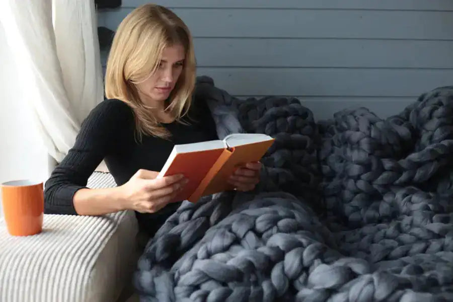 Zen Weighted Knitted Blanket for Calming and Relaxation  Dream Tech Sleep